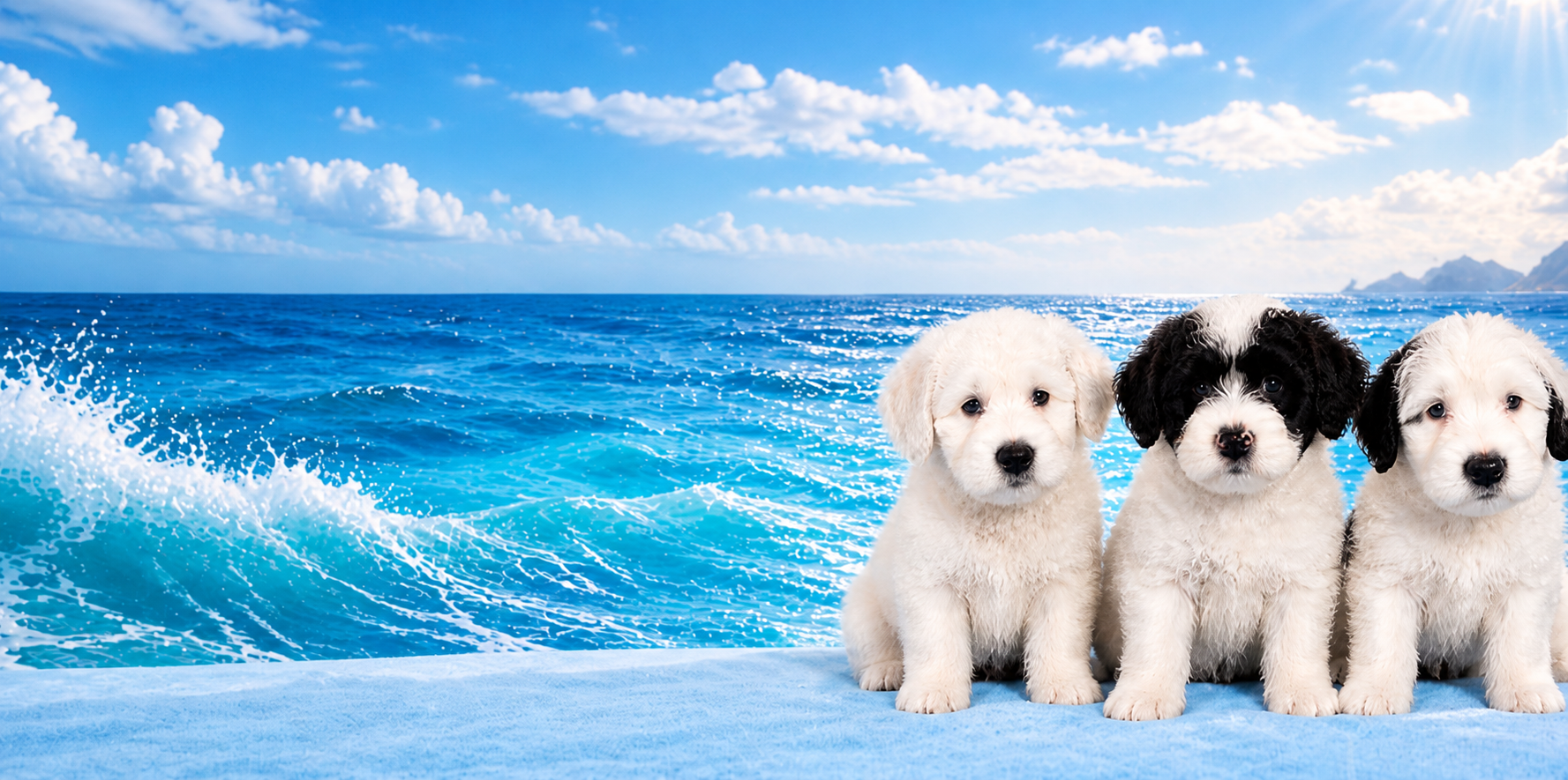 Portuguese Water Dog Puppies Banner